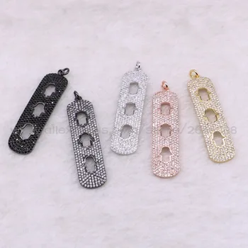 

High quality micro pave Cubic Zircon pendant Rectangle pendant Mix color metal pendant fashion jewelry gift to lady 3456