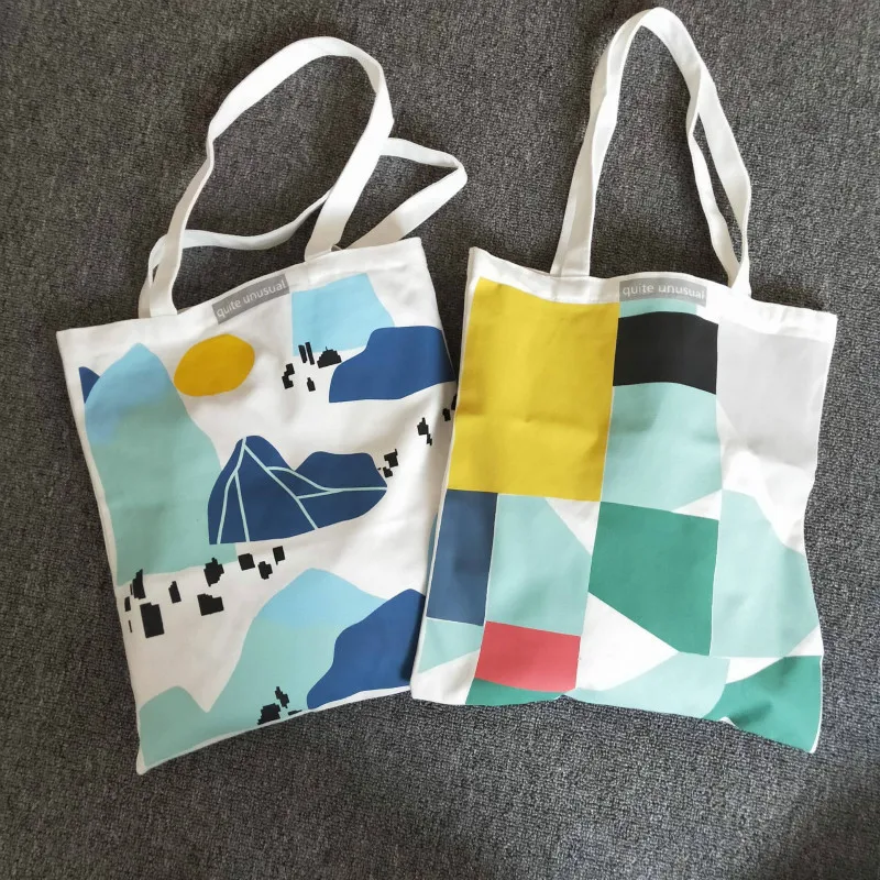 Индивидуальные Женские сумки-тоут, холщовая Складная простая сумка для покупок на молнии, многоразовая сумка-тоут с принтом