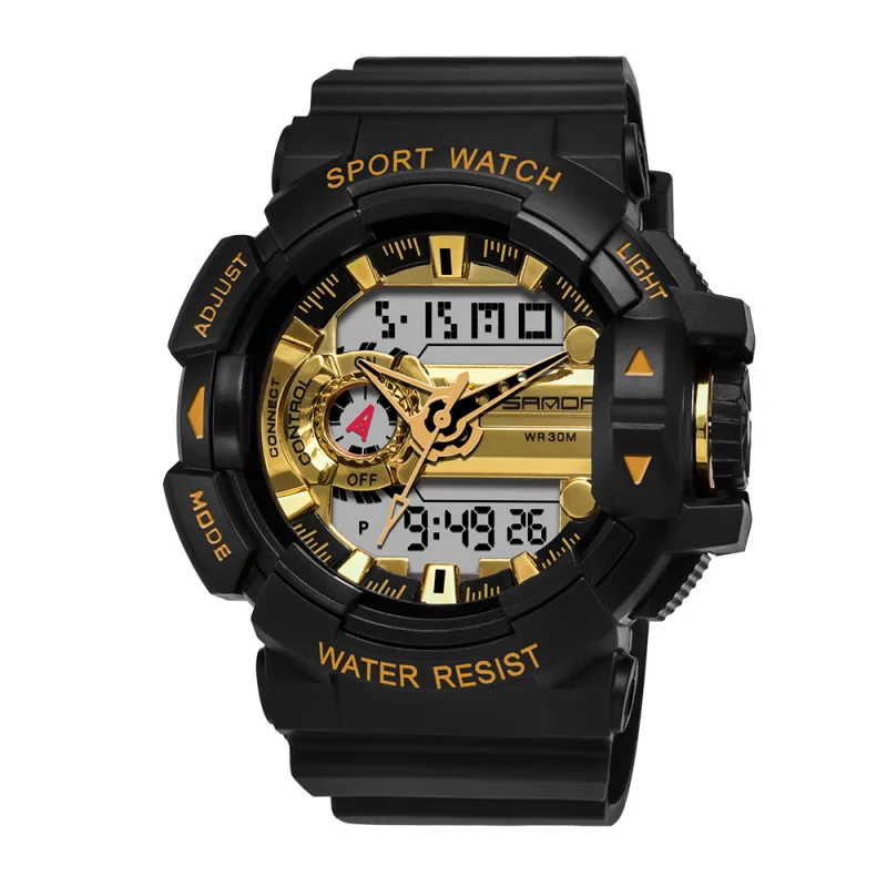 SANDA военные мужские часы лучший бренд класса люкс водонепроницаемые спортивные наручные часы Мода кварц мужские часы со стрелками relogio masculino - Цвет: Gold