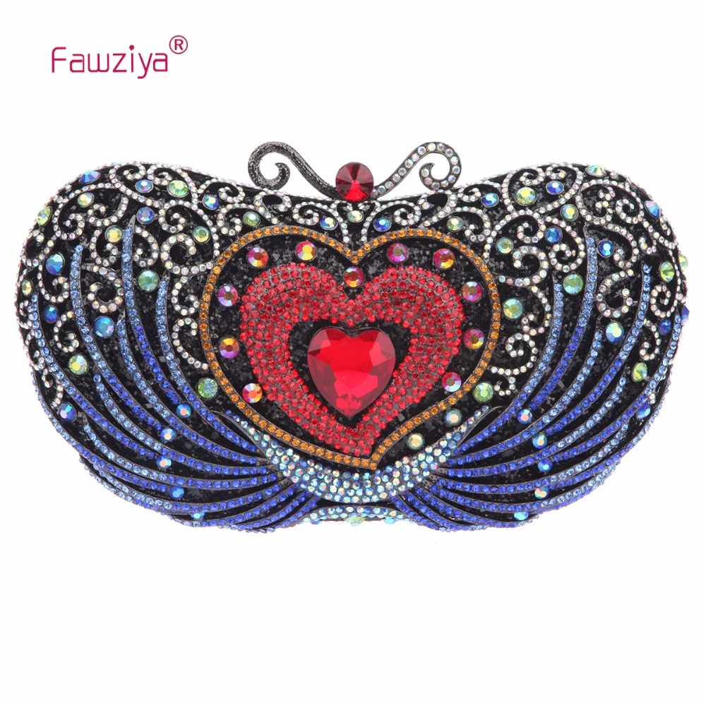 

Fawziya Big Diamond Heart Clutch Purses For Women Evening Bag Crystal