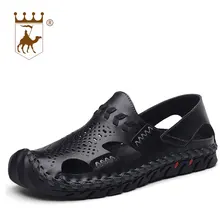 BACKCAMEL/Новинка года; летние пляжные мужские сандалии из натуральной кожи; удобные мужские сандалии; нескользящая Мягкая Обувь наивысшего качества