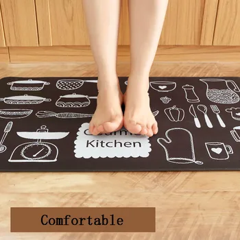 

PVC Geometry Black Kitchen Utensils Kitchen Mats Fashion Clean Buffer Oil Proof Durable Environmental Protection Carpet