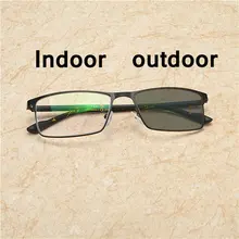 Для мужчин Бизнес квадратный прогрессивная мульти фокус очки для чтения диоптрий переход солнцезащитные фотохромные очки для чтения NX