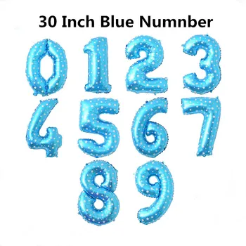 

Wholesale 50pcs/lot 30 inch 0-9 Digital Blue Pink Foil Number Balloons Birthday Party Wedding DecorBaby Shower Party Supplies