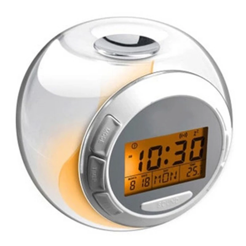 Color changing LED display digital desk clocks music desktop alarm