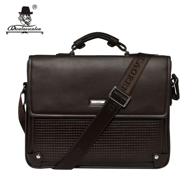 

DIOULAORENTOU Brand 13" Pu Leather Laptop Bag 2017 Cover Handbag High Quality Mens Business Bag Male Office Briefcase for Men