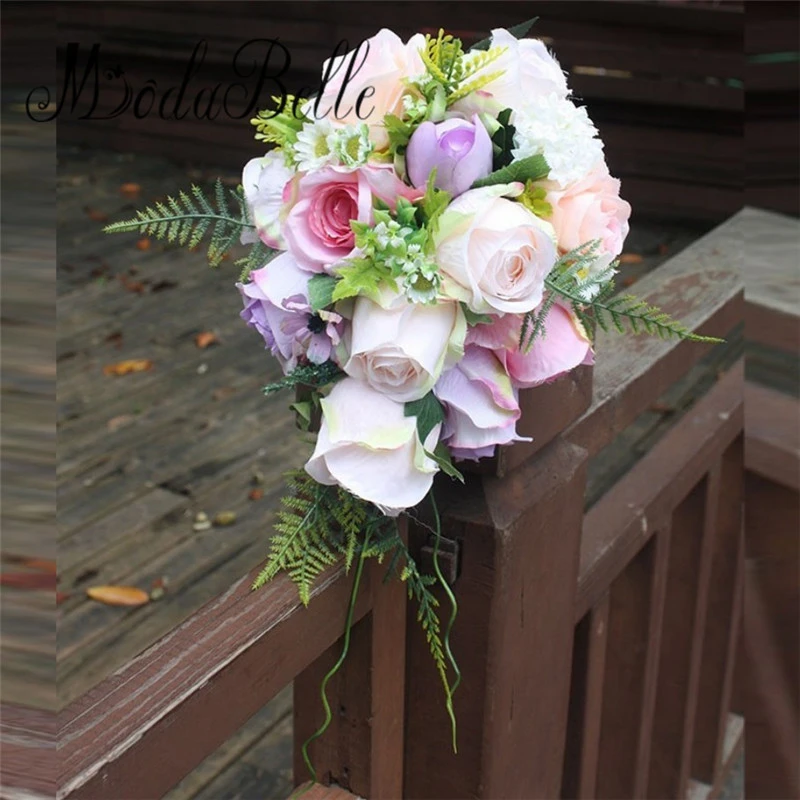 Ramos De Novia Pink Purple Cheap Wedding Bouquets Waterfall Artificial Wedding Flowers Bridal Bouquets Roze Bride Bouquets Wedding Flowers Bridal Bouquets Bridal Bouquetwedding Bouquet Aliexpress