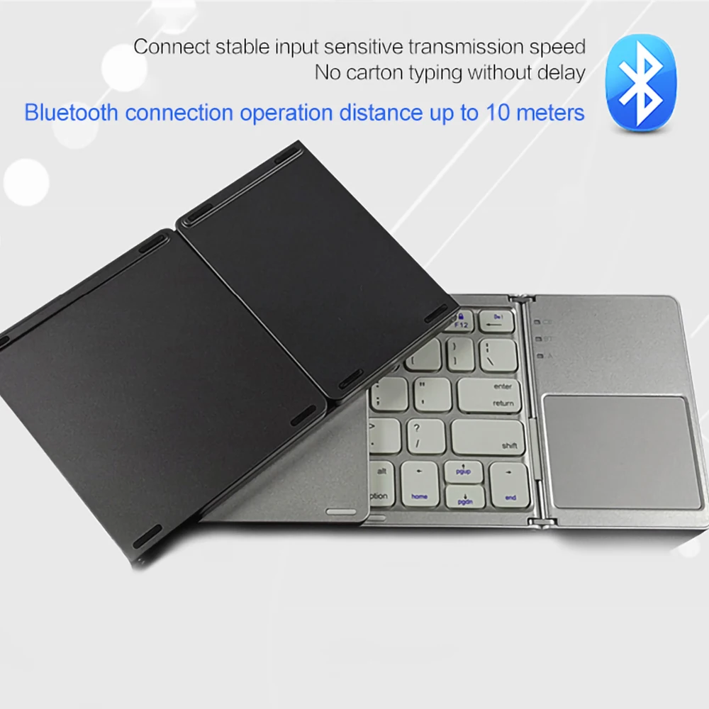 Складная Беспроводная клавиатура Мини Bluetooth складная клавиатура с тачпадом для Ipad телефона IOS Android Windows ПК планшет BT клавиатура