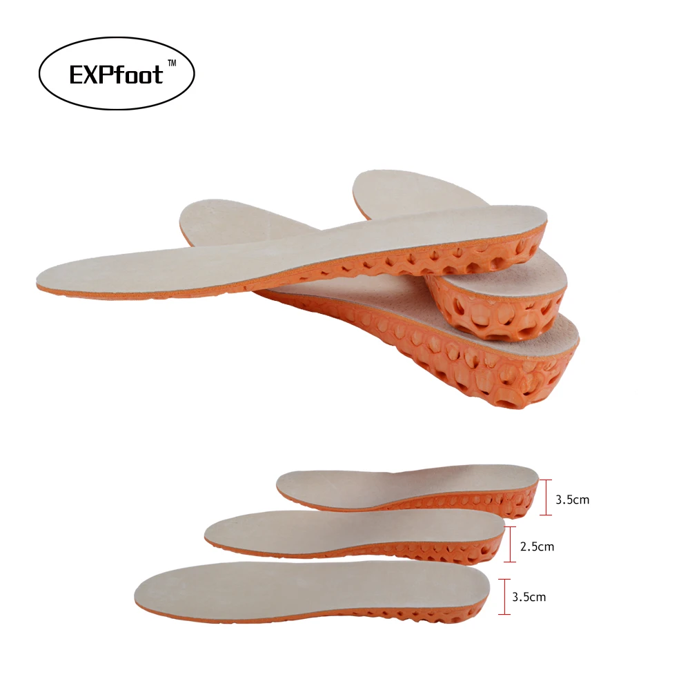 High Quality Natural Leather Memory foam increased insole Lift Height