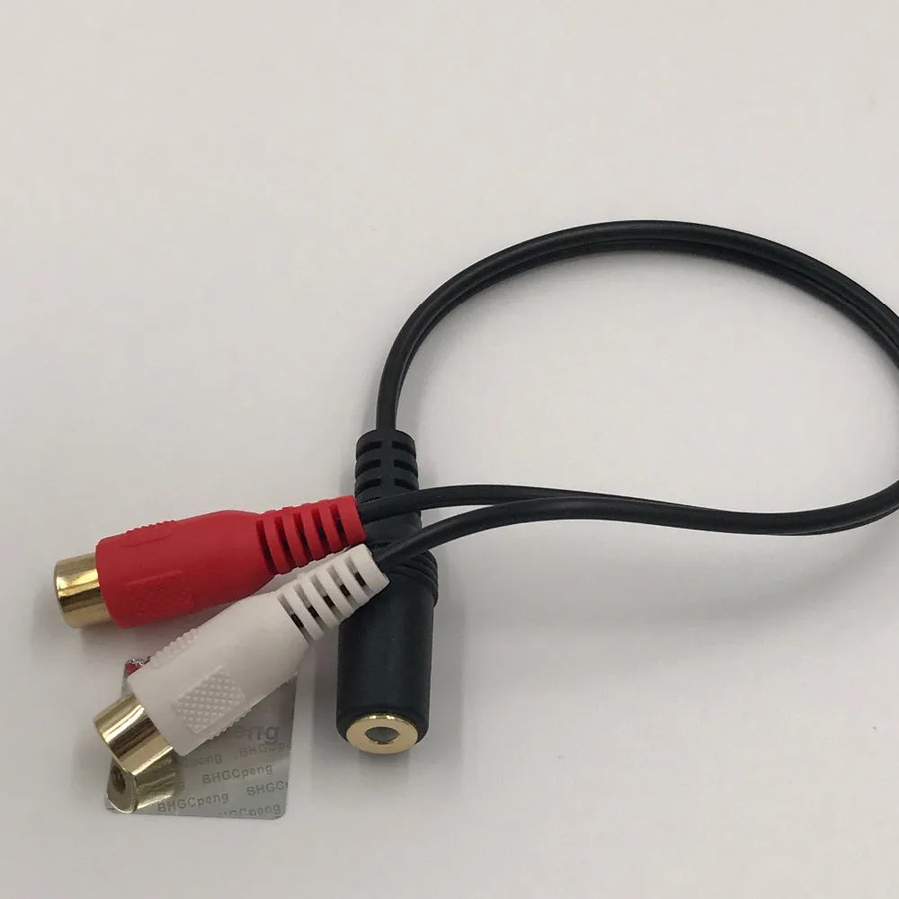 3.5mm Jack to 2 RCA Female Cable Gold Plated High Quality Stereo Audio For Headphone 20cm 1Pcs | Электроника