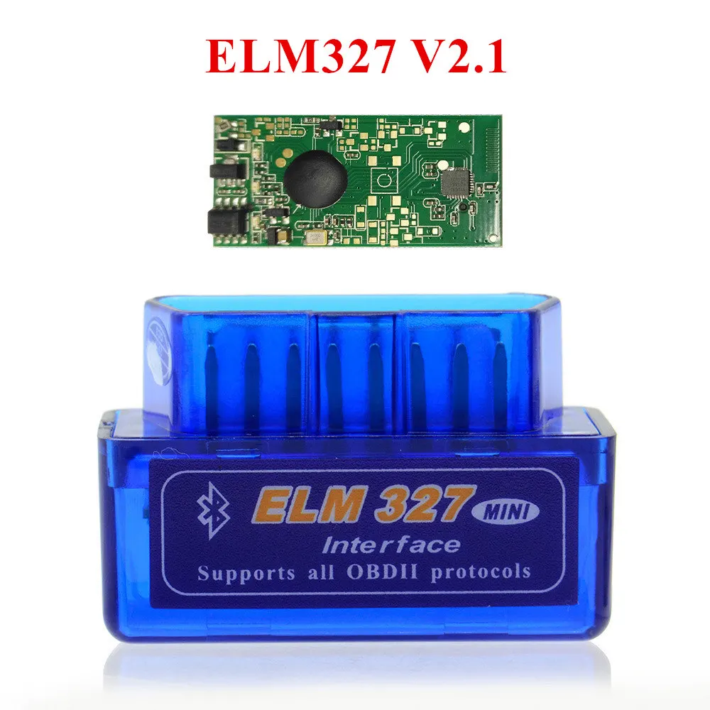 25K80 Мини elm327 Bluetooth OBD2 V1.5 Elm 327 V 1,5 OBD 2 Автомобильный диагностический инструмент сканер Elm-327 OBDII адаптер автоматический диагностический инструмент - Цвет: elm327 V2.1 Blue