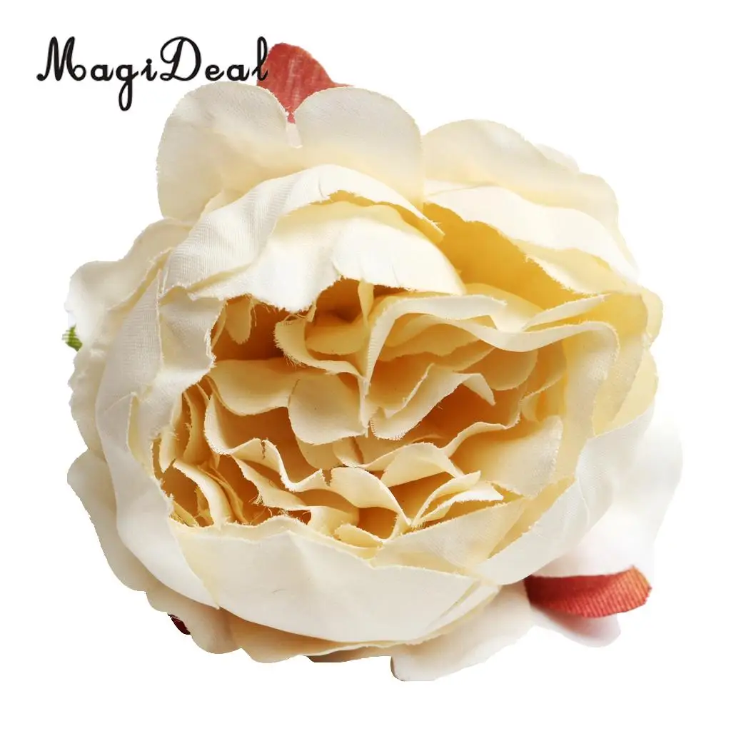 MagiDeal Beautiful 10Pcs Artificial Silk Rose Flower Head for Wedding Corsage Flower Ball Garland Curtains Decor 10 Color Option