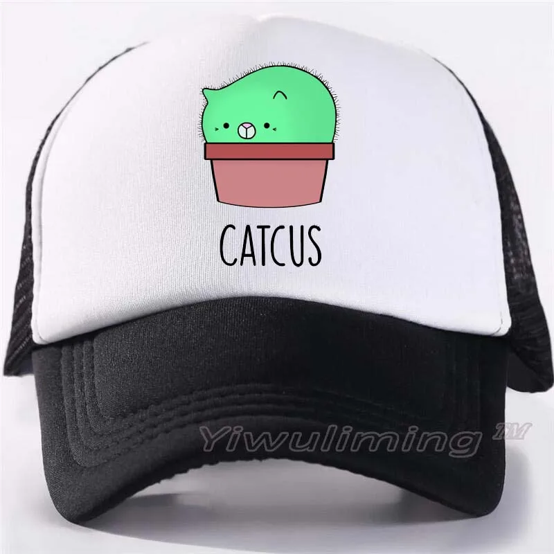 

New Summer Trucker Caps Catcus Cool Summer Black Adult Cool Baseball Mesh Net Trucker Caps Hat for Men Adjustable