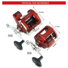YUMOSHI барабан ACL со счетчиком Рыболовная катушка поперечное колесо Троллинг колесо полностью металлическое Leiqiang колесо 12,21