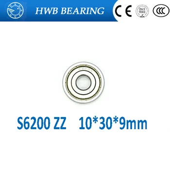 

Free shipping S6200ZZ 10PCS 10x30x9mm Stainless Steel Ball Bearing Miniature S6200Z S6200-2Z 10*30*9mm for bicycle part S6200 ZZ