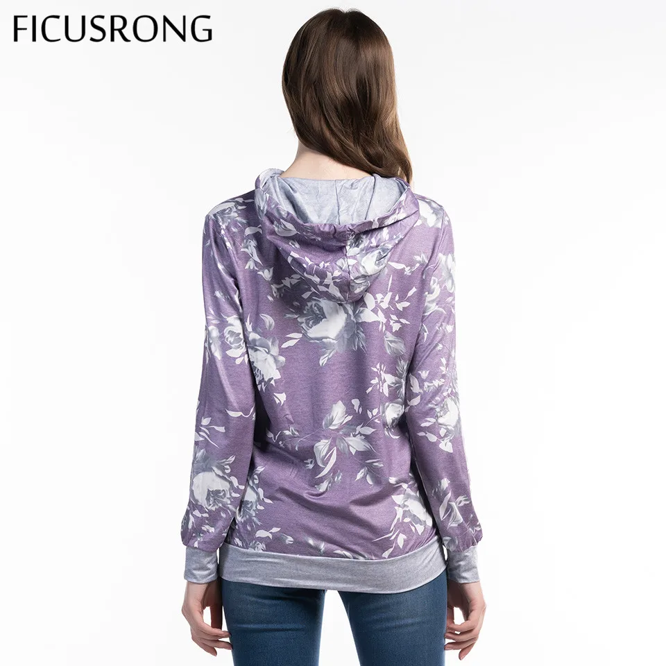 FICUSRONG New Women Hoodies Sweatshirt 2019 Spring Autumn Causal Ladies Hooded Printed Slim Tops Long Sleeve Pullover Coat FICUSRONG New Women Hoodies Sweatshirt 2019 Spring Autumn Causal Ladies Hooded Printed Slim Tops Long Sleeve Pullover Coat