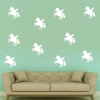 

INS Wall Stickers Pegasus Unicorn Fresh Cartoon Wallpaper Wall Sticker for Living Room Bedroom Background Wall Self-Adhesive Sti