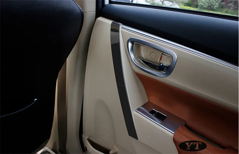Авто внутренняя дверная ручка отделка литье для Toyota Corolla-, нержавеющая сталь, 8 шт., авто аксессуары