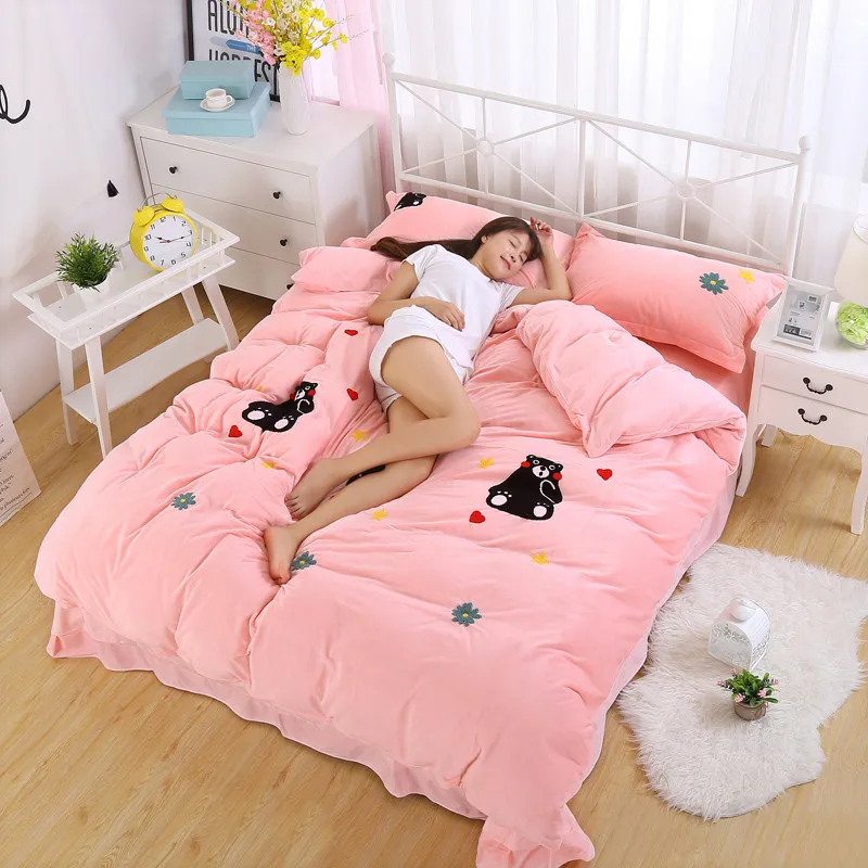 

Christmas gifts home textiles multi-size optional soft and comfortable breathable 4pcs (bed sheets + pillowcases + quilt cover)