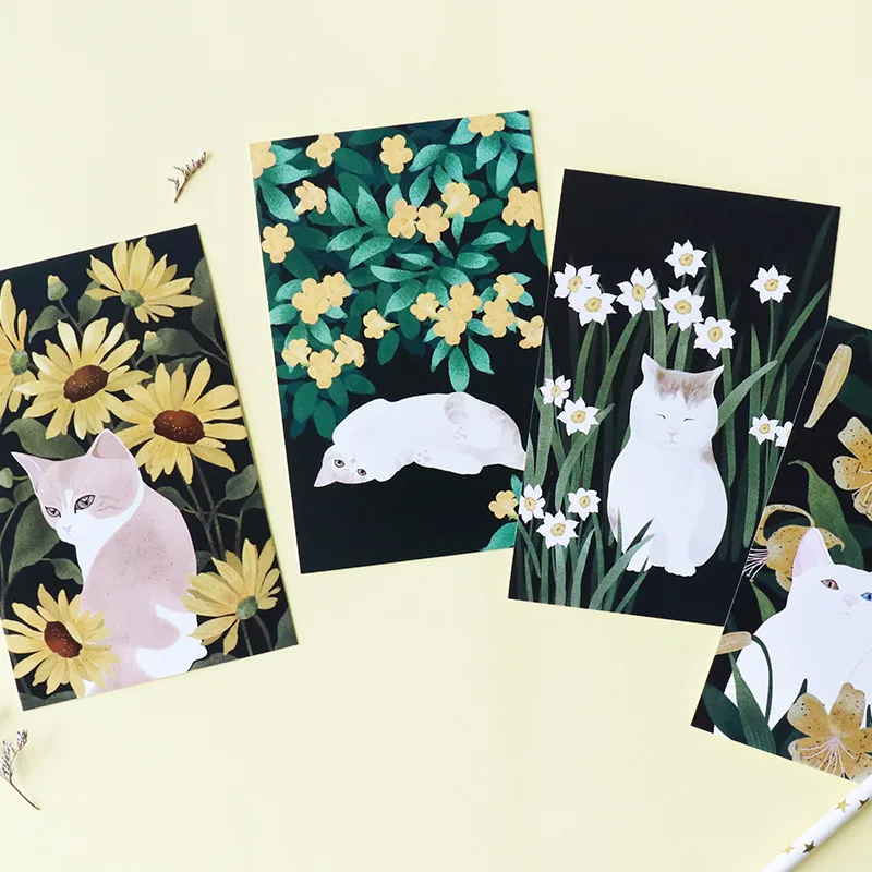 30pcs cat in garden style card multi-use as Scrapbooking party invitation DIY Decoration gift message postcard | Дом и сад