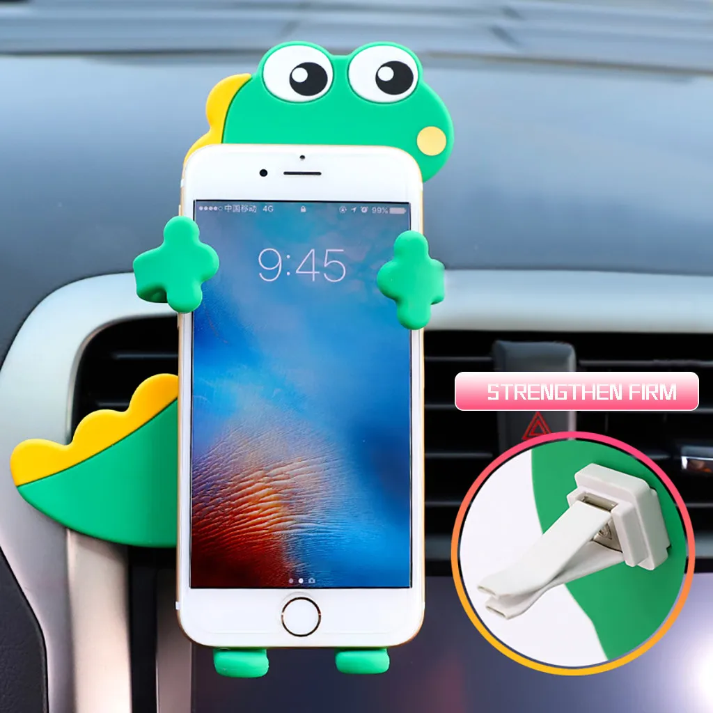 

Silicone Car Air Vent Mount Phone Holder Cradle Stand Cartoon Creative Bracket Universal Desktop Holder Stand Cradle Mount #N