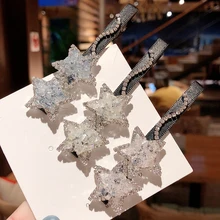 В Корейском стиле модные женские туфли аксессуары для волос Элегантные Простые блестящие заколки для волос в виде звездочек с украшением в виде кристаллов узоры из страз заколки-пряжки для волос