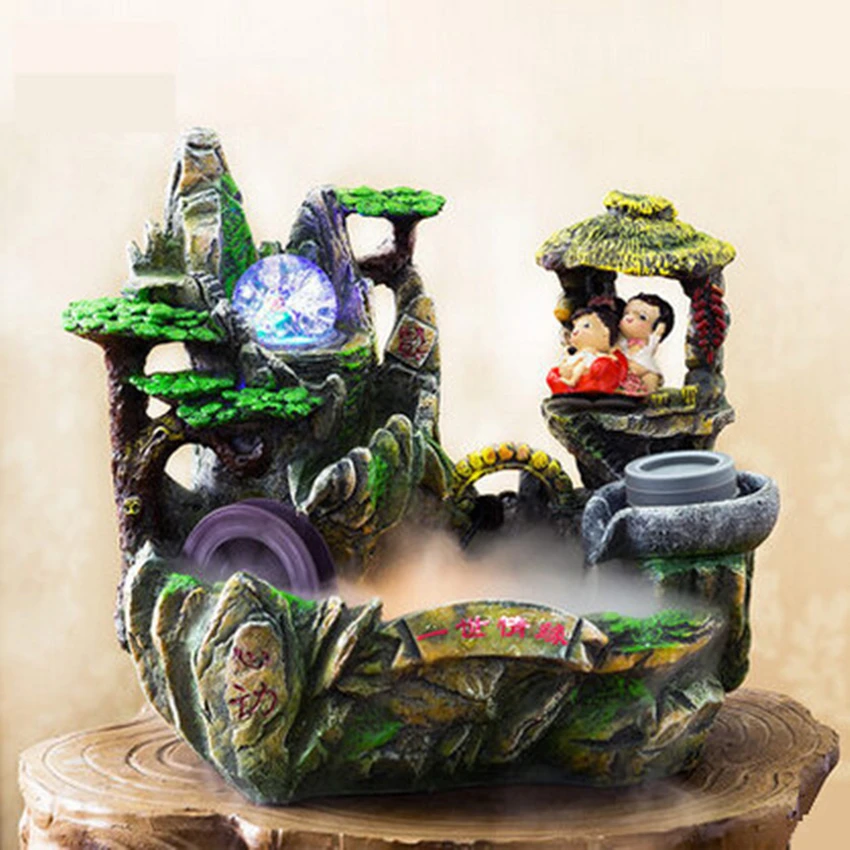 decorative resin craft aromatherapy home decoration water fountain feng shui wheel indoor air humidifier creative wedding - Fountain For Home Decoration decorative resin craft aromatherapy home decoration water fountain feng shui wheel indoor air humidifier creative wedding - Fountain For Home Decoration