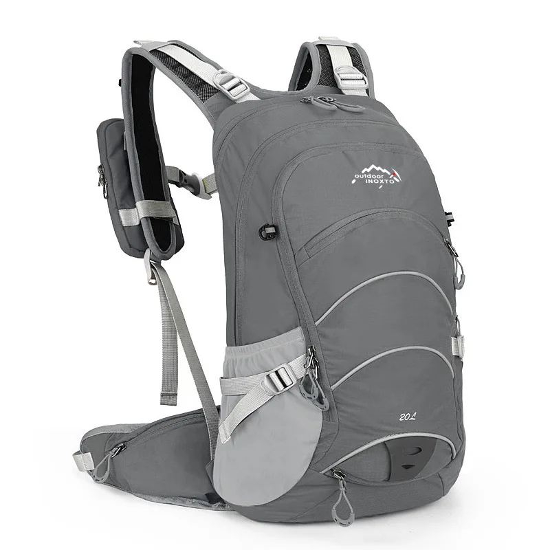 Водонепроницаемый 20л велосипедный рюкзак для горного велосипеда, гидратационные сумки для велосипеда, для езды на велосипеде, дышащий эргономичный рюкзак, без сумки для воды - Color: gray no water bag