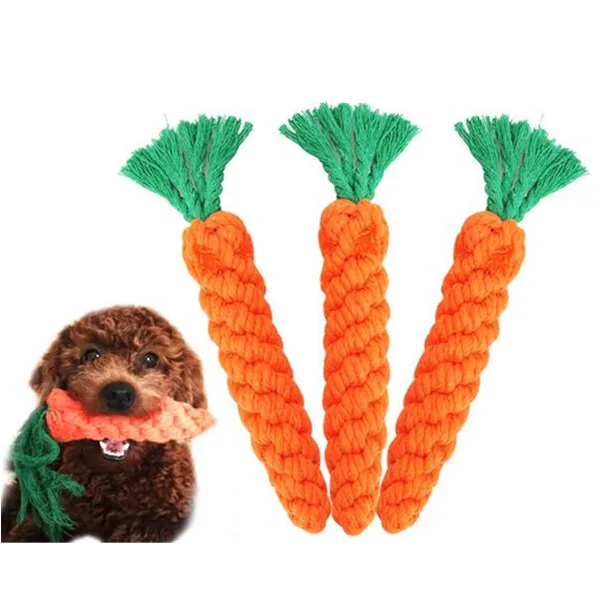 

Carrot Shaped Pet Toys For Big Dog Funny Chew Knot Cotton Rope Puppy Small Dog Toy Teeth Cleaning 3242#