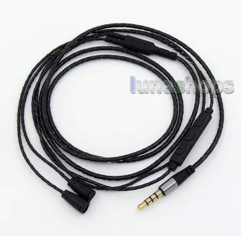 

LN005875 3.5mm OFC Mic Remote Volume Control PVC Skin Cable For Sennheiser IE8 IE80i Headphone