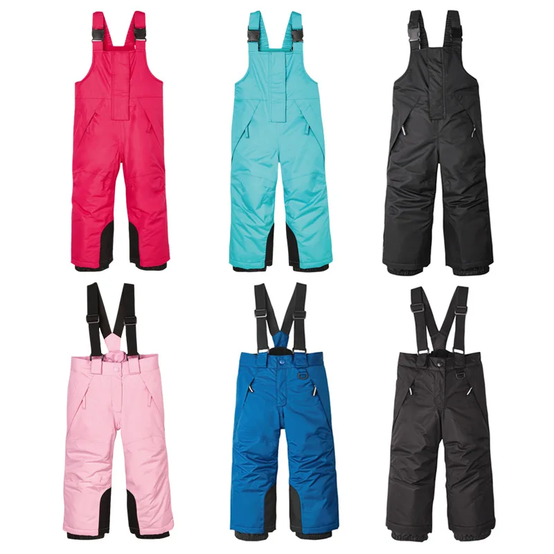 

2019 Winter Boys Snow Pants Fleece Warm Kids Skiing Overalls Sport Snowboard Children Ski Trousers Waterproof Baby Clothes