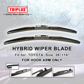 

Hybrid Wiper Blade for Toyota Auris (2012-Onwards) 1 set 26"+14", U HOOK Windscreen Wiper J HOOK Windshield Wipers 650mm+350mm