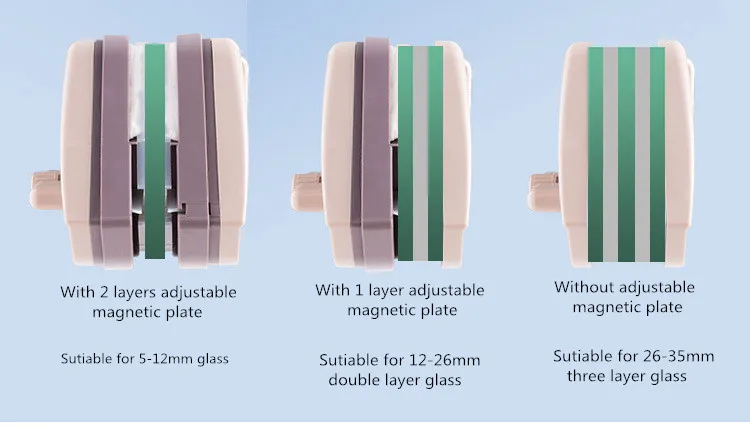 Домашний стеклоочиститель, щетка для чистки стекла, инструмент 3-35 мм, регулируемая двухсторонняя Магнитная щетка для мытья окон, щетка для мытья стекол, чистка
