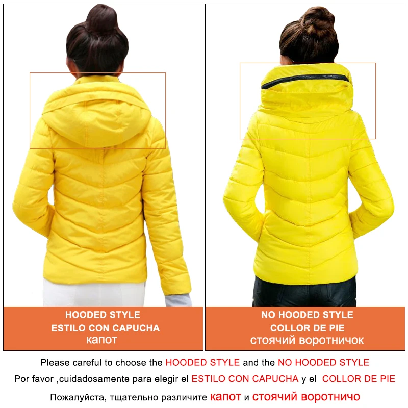 Goedkoop Hooded Vrouwen Winter Jas Korte Katoen Gewatteerde Vrouwen Jas Herfst Casaco Feminino Inverno Effen Kleur Parka Stand Kraag