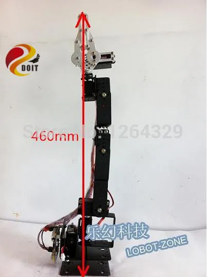 

DOIT 6dof Robot Arm +Mechanical Claw+6PCS High Torque Servos(Metal Gear)+ Large Metal Base / Robot Part Car,Tank etc.