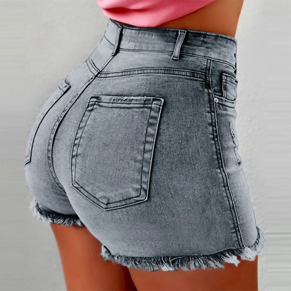 ; новые модные женские летние хлопковые короткие джинсы с высокой талией; шорты средней длины с карманами и пуговицами; горячая Распродажа
