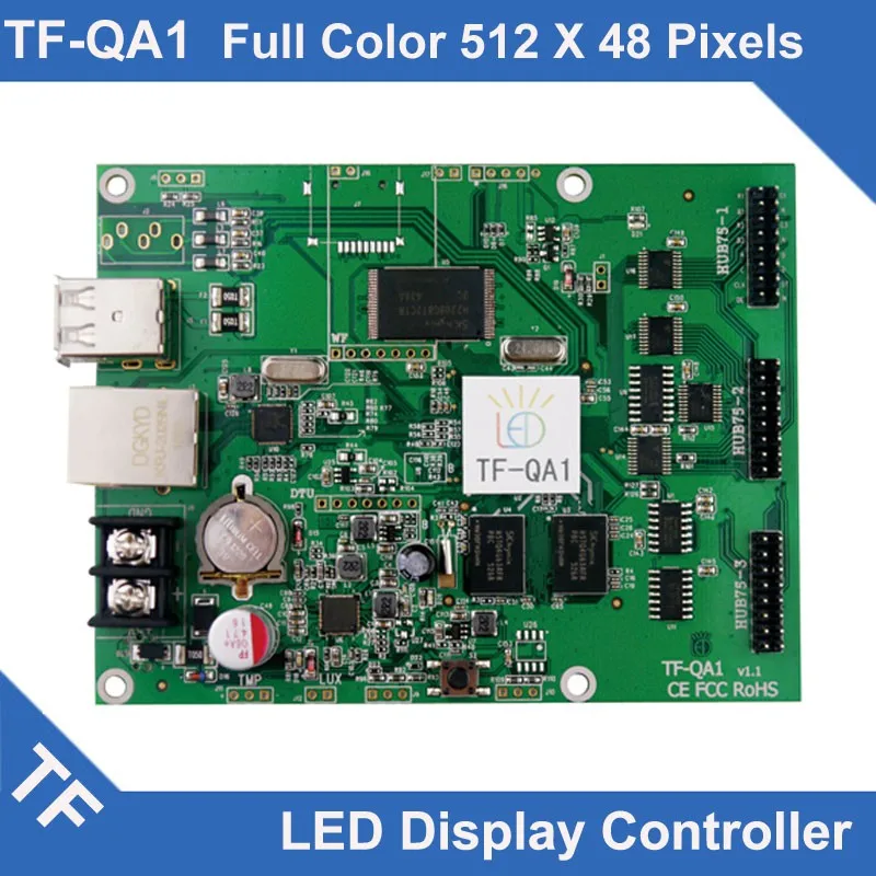 TF-QA1 longgreat TF USB порт Ethernet полноцветный светодиодный дисплей управления асинхронными карты 512*48, 384*96