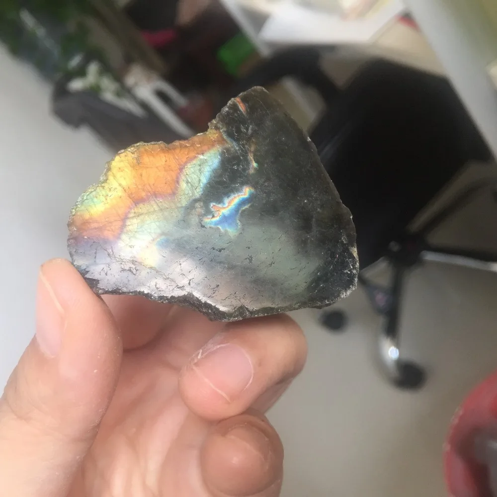 

K204(54g) Healing Crystal Colorful Natural Labradorite Rough Minerals Cut Stone