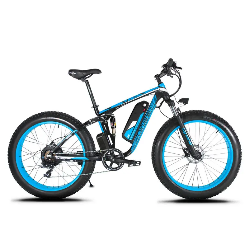Cyrusher Upgrade XF800 750W 48V Electric font b Bike b font Full Suspension frame 7 Speeds