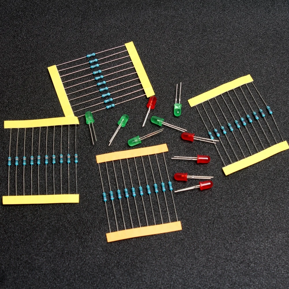 Комплект резисторов для Arduino Raspberry Pi 1/4 Вт 220 Ом 1K 10K 100K|resistor kit|100k resistor220 ohm |
