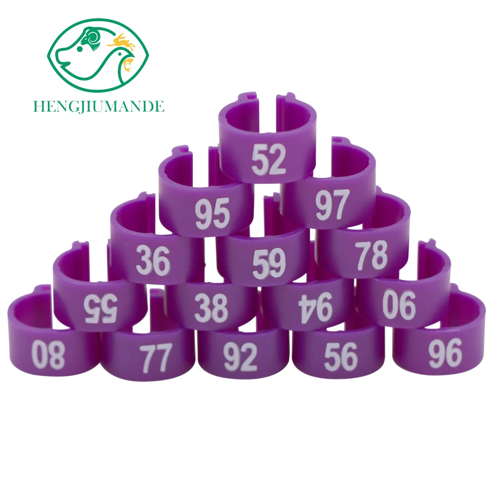 

100 Pcs Pigeon Foot Ring Never Faded Chicken and Bird Digital Marker Identification Ring 10 Colors Optional Farm Equipment