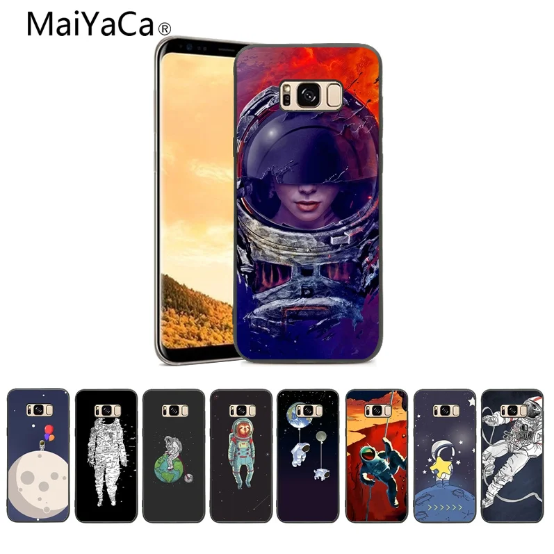 MaiYaCa Moon дирижабль астронавт звезды НЛО Прозрачный чехол для телефона Samsung Galaxy S4 S5