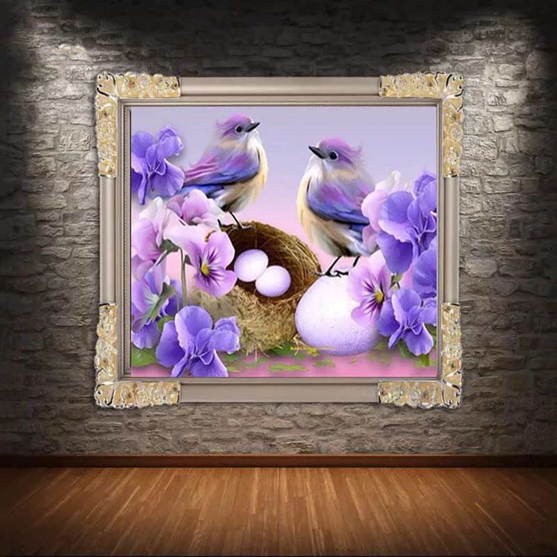 

2018 New Cartoon Bird Diamond Embroidery DIY 5D Diamonds Painting Cross Stitch Kits for Mosaic Painting Home Living Wall Decor