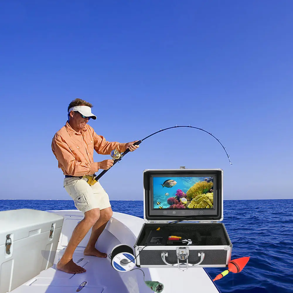 10 "дюймовый HD 720 P 1000tvl подводный рыболовный комплект видеокамер 6 шт. светодиодный светильник с 10" дюймов цветной монитор 20 м 30 м 50 м