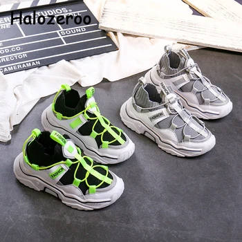 

New Autumn Kids Sport Sneakers Children Slip On Chunky Sneakers Baby Girls Mesh Casual Sneakers Boys Black Brand Shoes Trainers
