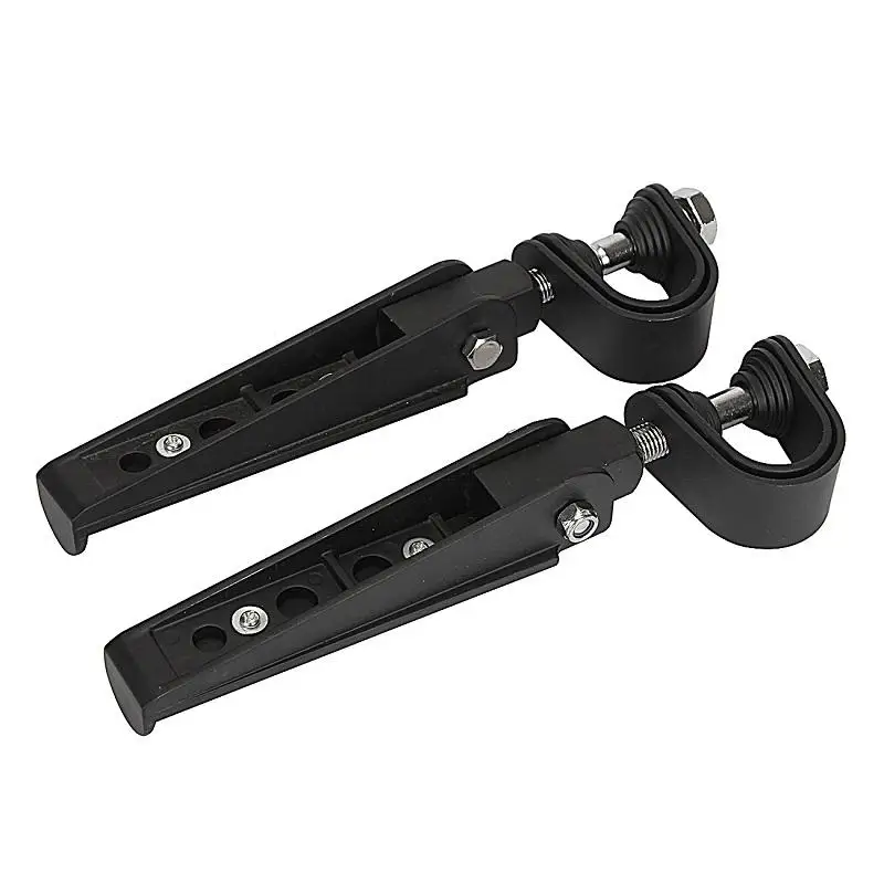 A Pair Black Motorcycle Foot Rest Foot Pegs Footpegs Footrests Folding