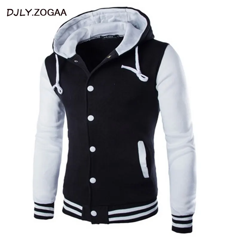 

Men Cotton Jacket Coat Plus Size Casual Baseball Coat Winter Male Hooded Outwear Slim Man Black Jackets Hombre