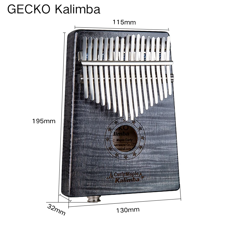 GECKO Kalimba 17 ключ кудрявый клен «пианино для больших пальцев» builts-in EVA Высокоэффективная защитная коробка, MC-BEQ