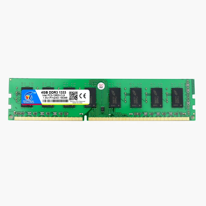 VEINEDA Dimm Ram DDR3 4 جيجابايت 1333 ميجا هرتز ddr 3 PC3-10600 متوافق 1066 ، 1600 الذاكرة 240pin لجميع AMD إنتل سطح المكتب