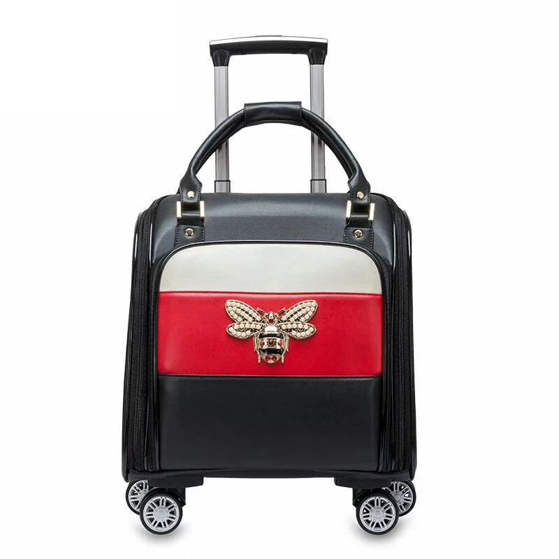 Чэнжи 2" 24" Дюймов прозрачный на колесиках чемодан на колёсиках с колесами - Цвет: black
